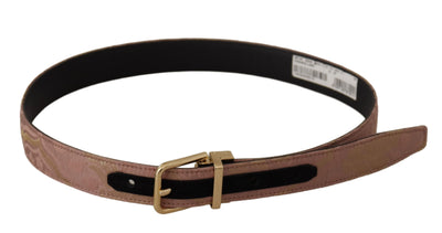 Dolce & Gabbana Rose Gold Leder Logo gravierte Metallschnalle Gürtel