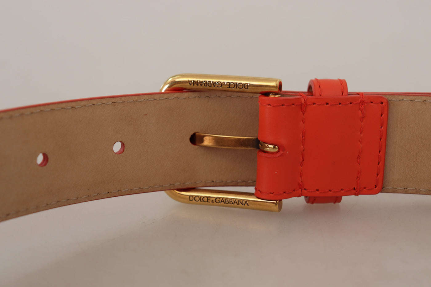 Dolce & Gabbana Orange Leder Devotion Heart Micro Tasche Kopfhörer Gürtel