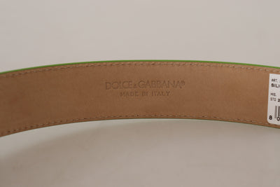 Dolce & Gabbana Grünes Leder Devotion Heart Micro Tasche Kopfhörer Gürtel