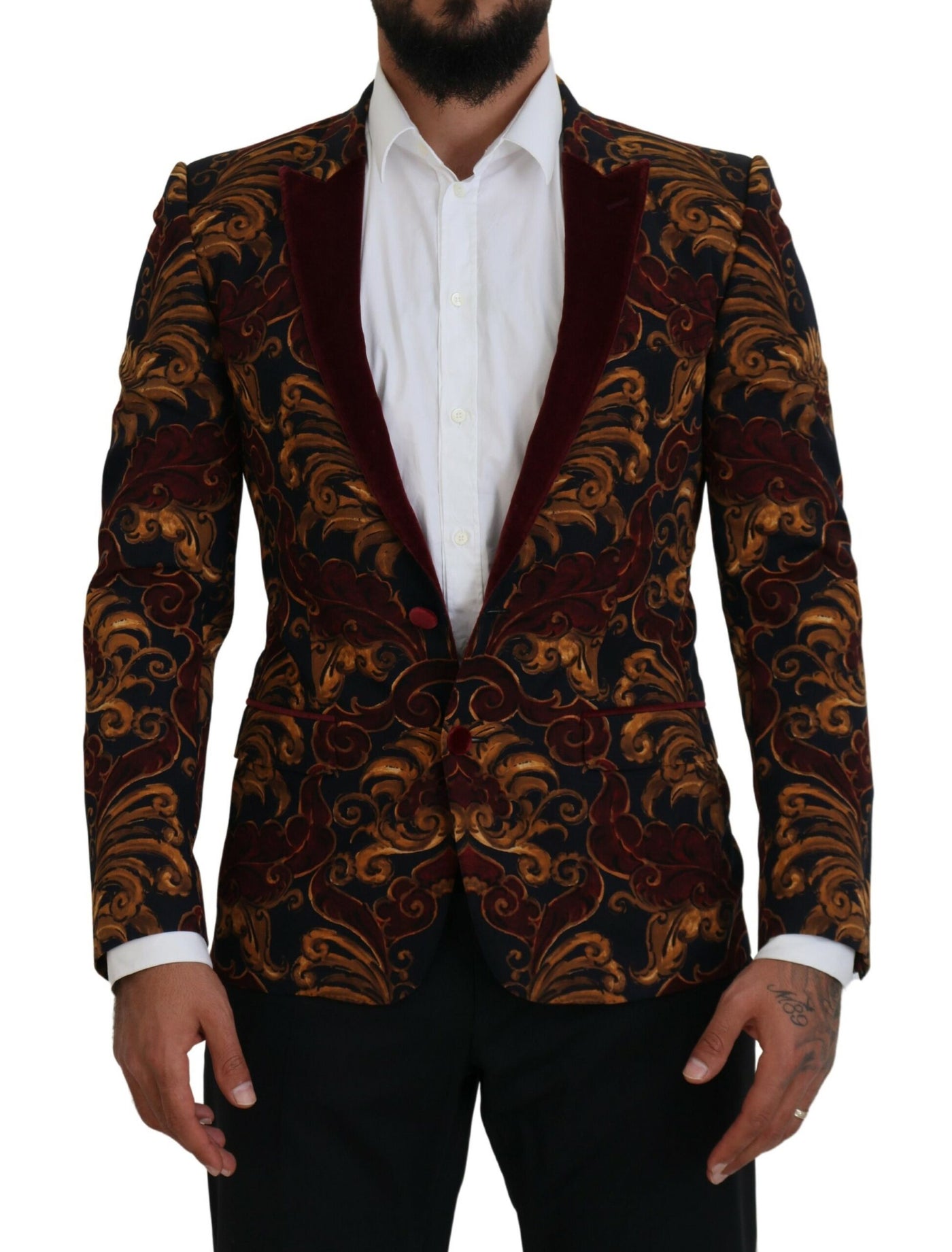 Dolce & Gabbana Multicolor Floral Einreihiger Martini-Blazer