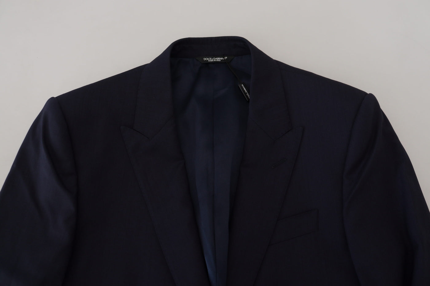 Dolce & Gabbana Blauer Wollmantel Slim Fit Formaler Blazer