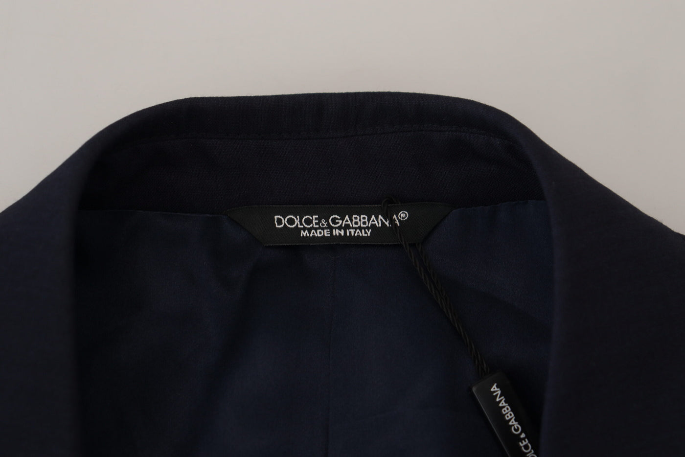 Dolce & Gabbana Blauer Wollmantel Slim Fit Formaler Blazer