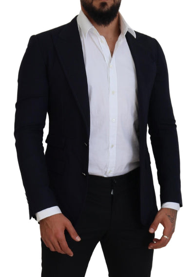 Dolce & Gabbana Blauer Taormina Blazer aus Schurwolle