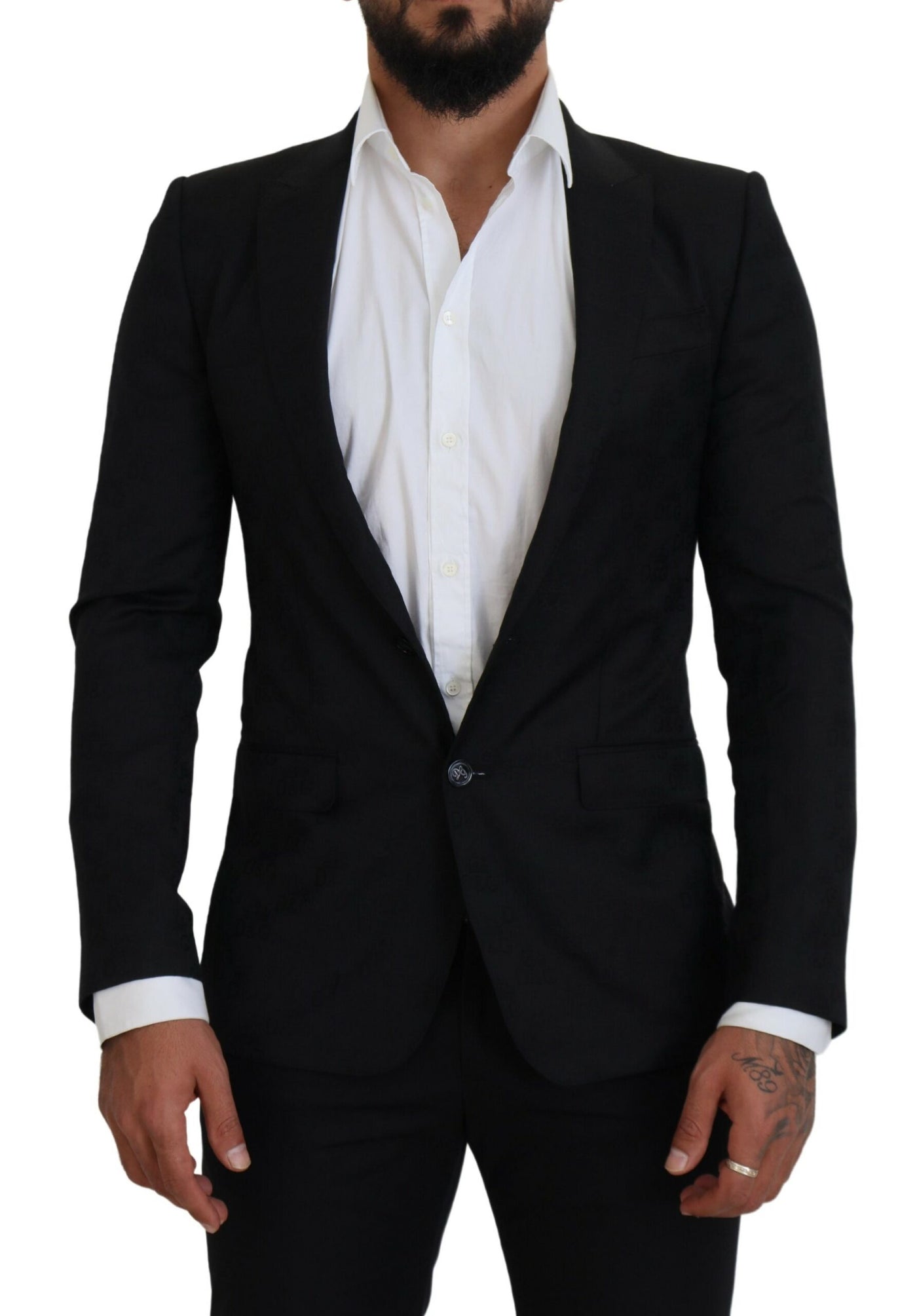 Dolce & Gabbana Schwarzer formeller Wollmantel Martini Blazer