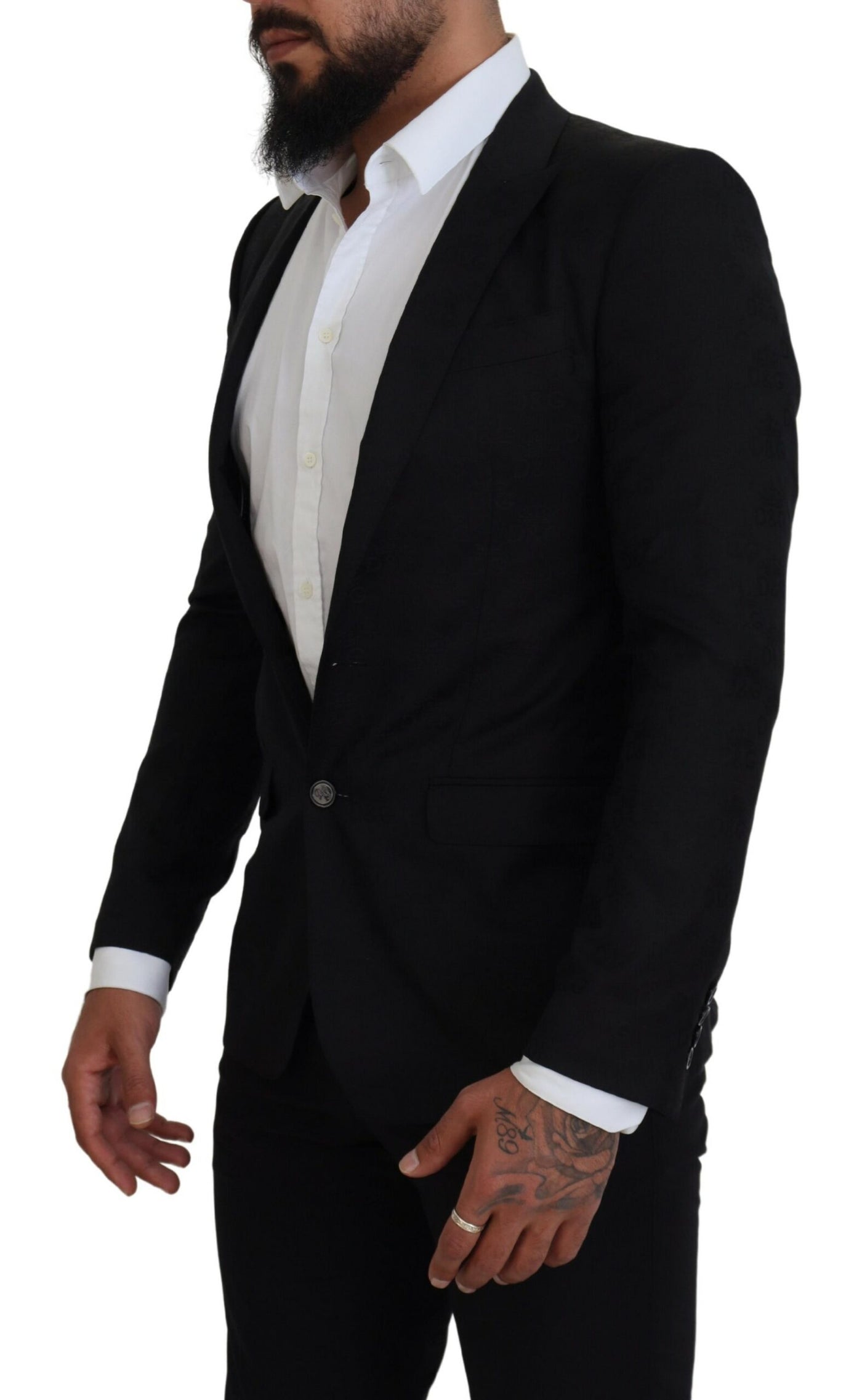 Dolce & Gabbana Schwarzer formeller Wollmantel Martini Blazer