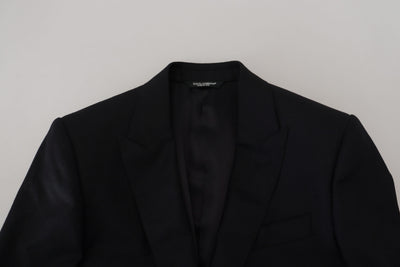 Dolce & Gabbana Schwarzer formeller Wollmantel Martini Blazer