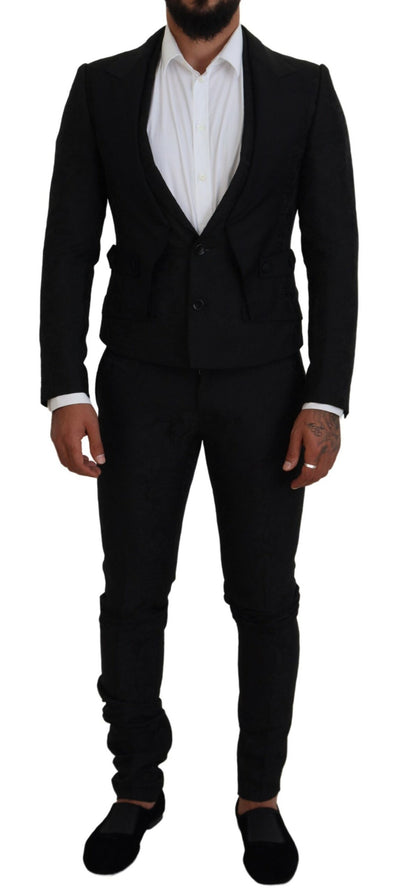 Dolce & Gabbana Schwarzer Polyester Herren 2 Stück MARTINI Anzug