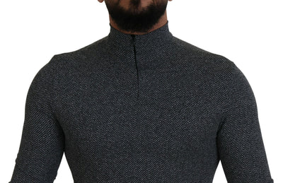 Dolce & Gabbana Dunkelgrauer Nylon-Rollkragenpullover