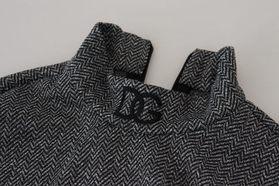 Dolce & Gabbana Dunkelgrauer Nylon-Rollkragenpullover