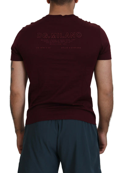 Dolce & Gabbana Kastanienbraunes bedrucktes Kurzarm-T-Shirt für Männer
