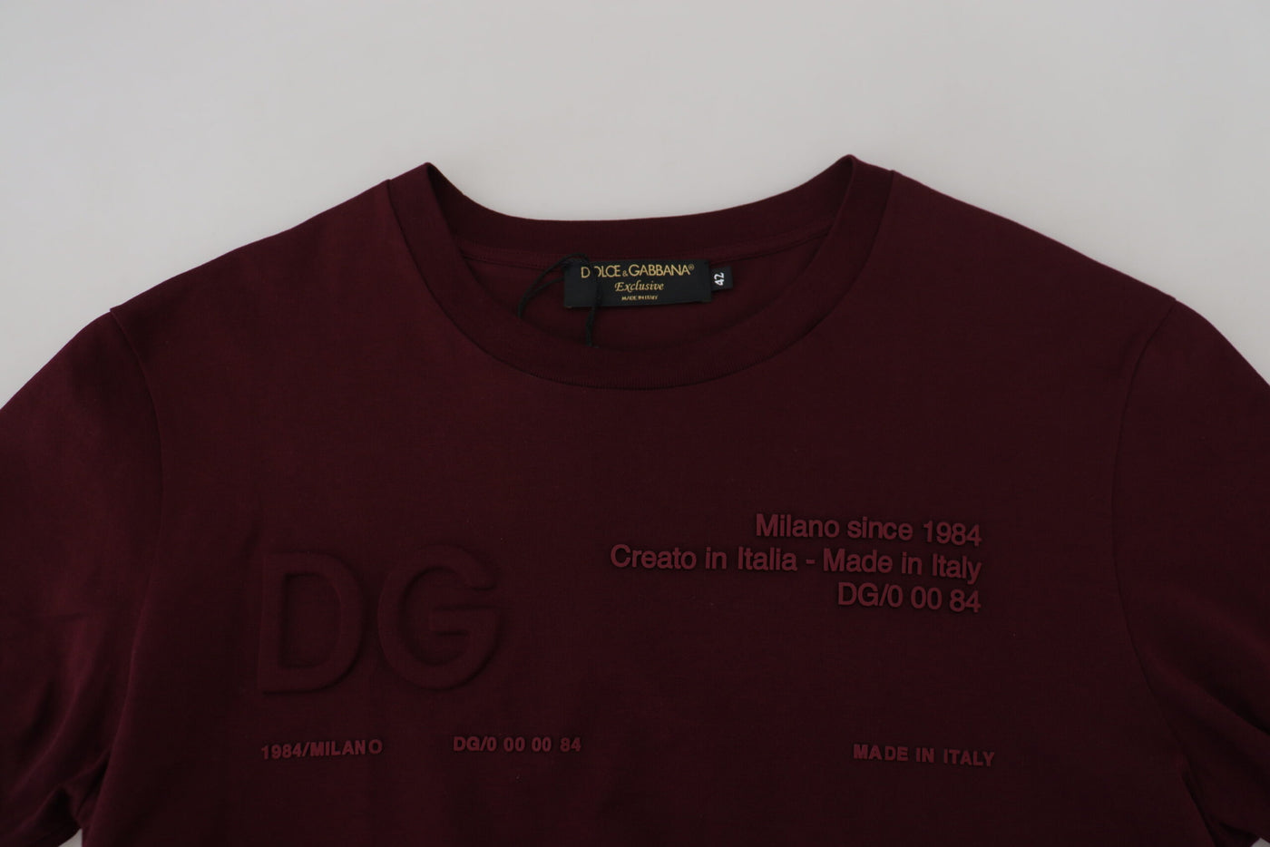 Dolce & Gabbana Kastanienbraunes bedrucktes Kurzarm-T-Shirt für Männer