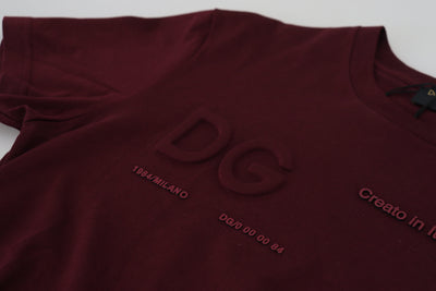 Dolce & Gabbana Kastanienbraunes bedrucktes Kurzarm-T-Shirt für Männer