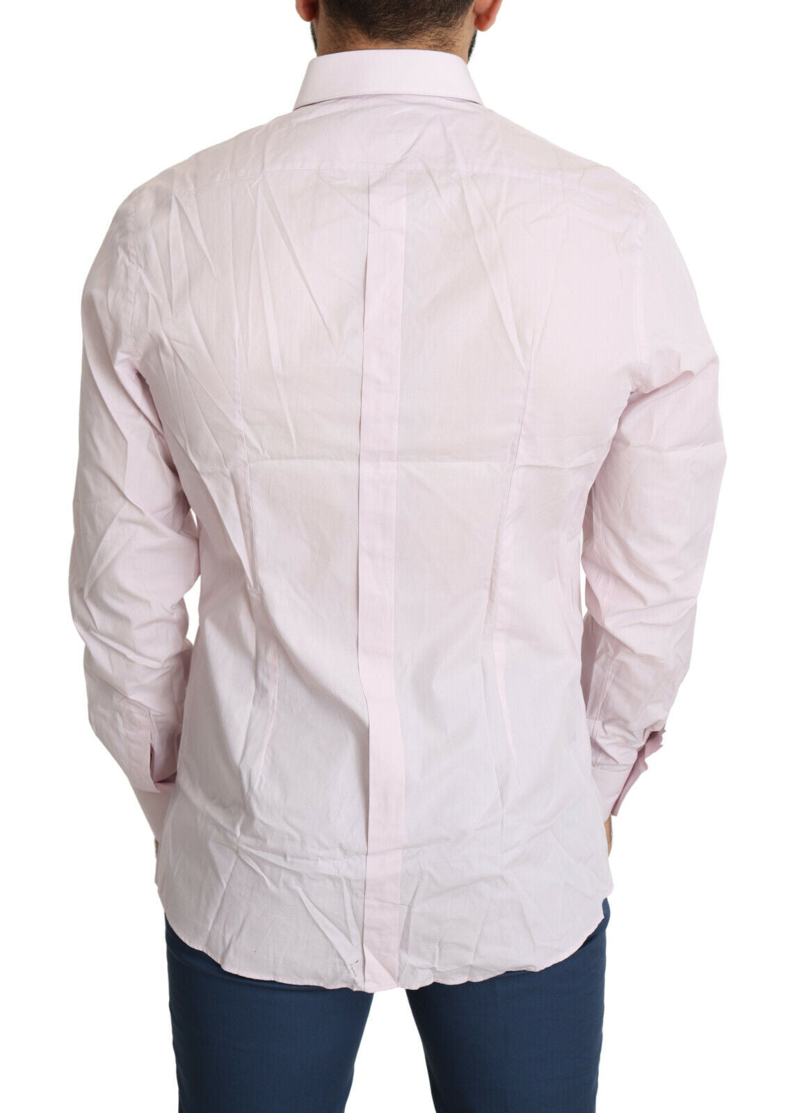 Dolce & Gabbana Hellrosa Formales GOLD Hemd aus Baumwolle