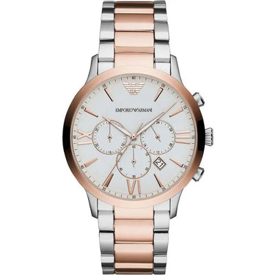 Emporio Armani Eleganter zweifarbiger Zeitmesser für Männer