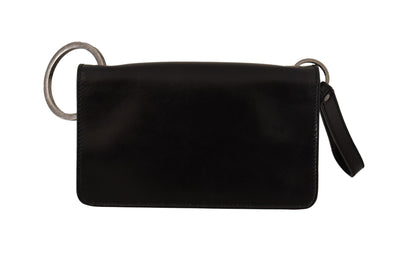 Dolce & Gabbana Schwarzes Lederhandtäschchen Mini Bag Card Bill Wallet