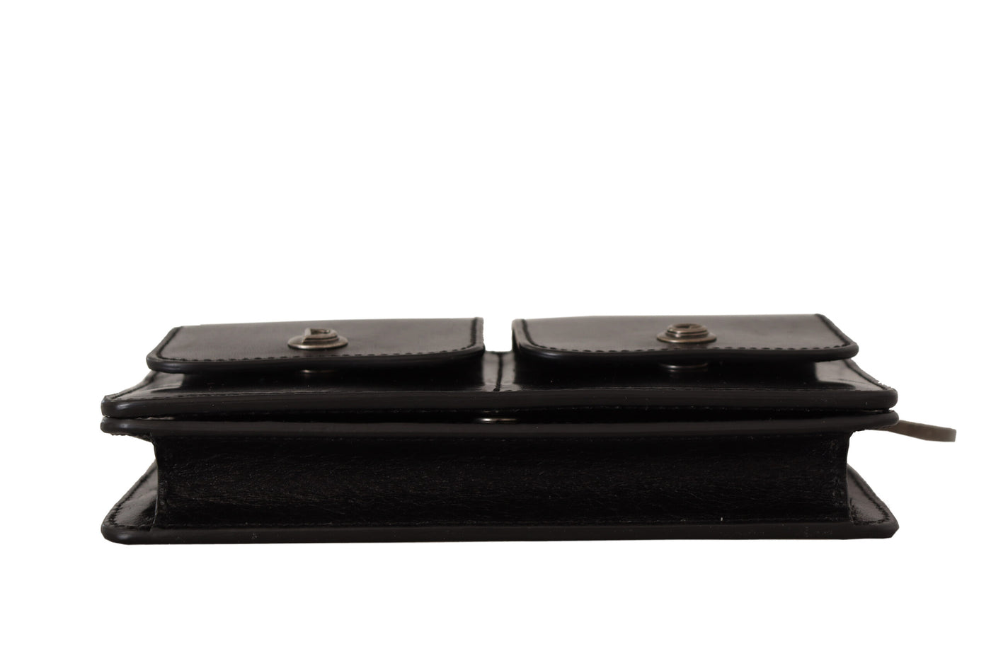 Dolce & Gabbana Schwarzes Lederhandtäschchen Mini Bag Card Bill Wallet