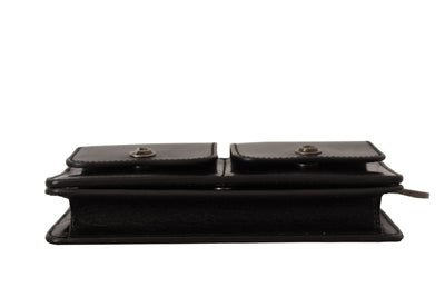 Dolce & Gabbana Schwarzes Lederhandtäschchen Mini Bag Card Bill Wallet