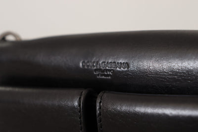 Dolce & Gabbana Schwarzes Lederhandtäschchen Mini Bag Card Bill Wallet