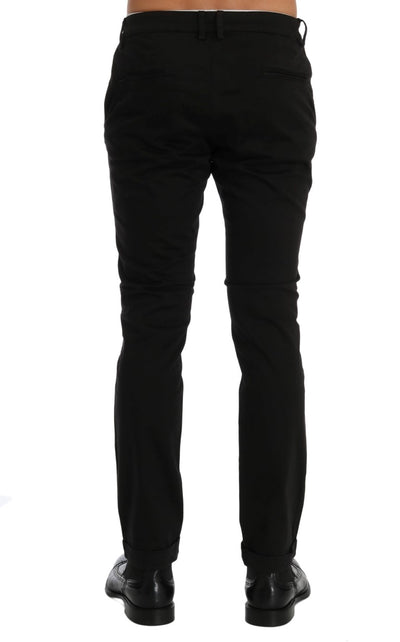 Costume National Schwarze Slim Fit Baumwoll-Stretch-Hose