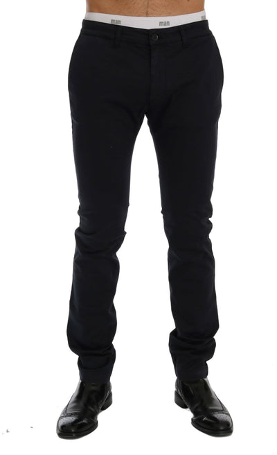 GF Ferre Blaue Baumwoll-Stretch-Chino-Hose