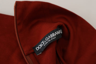 Dolce & Gabbana Brauner Rollkragenpullover mit Reißverschluss aus Baumwolle