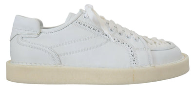 Dolce & Gabbana Weiß Leder Low Top Oxford Turnschuhe Freizeitschuhe