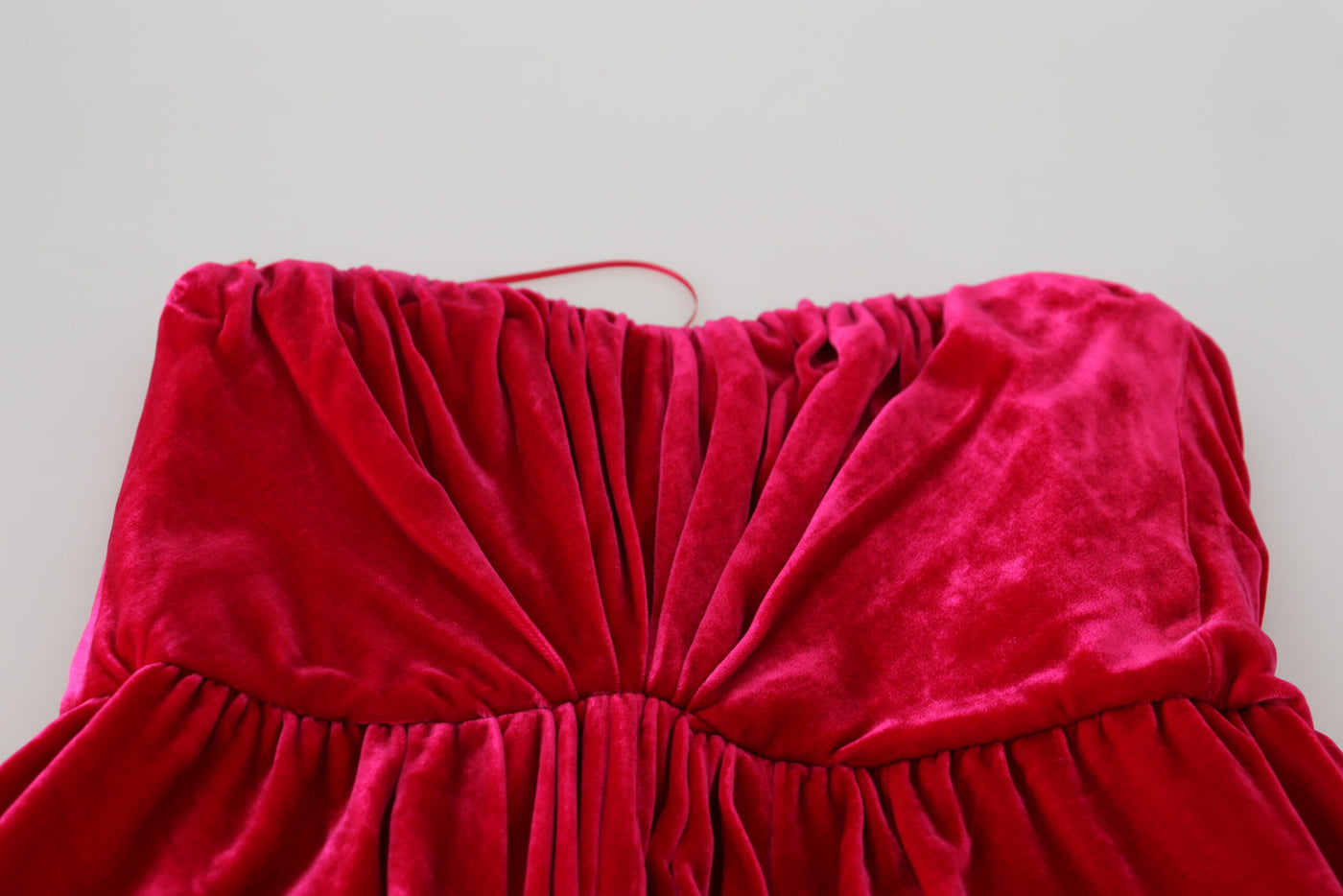 Dolce & Gabbana Rosa Viskose Stretch Trägerloses Kleid in A-Linie
