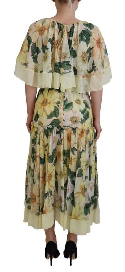 Dolce & Gabbana Langes Maxikleid mit Blumendruck aus Seide in mehreren Farben
