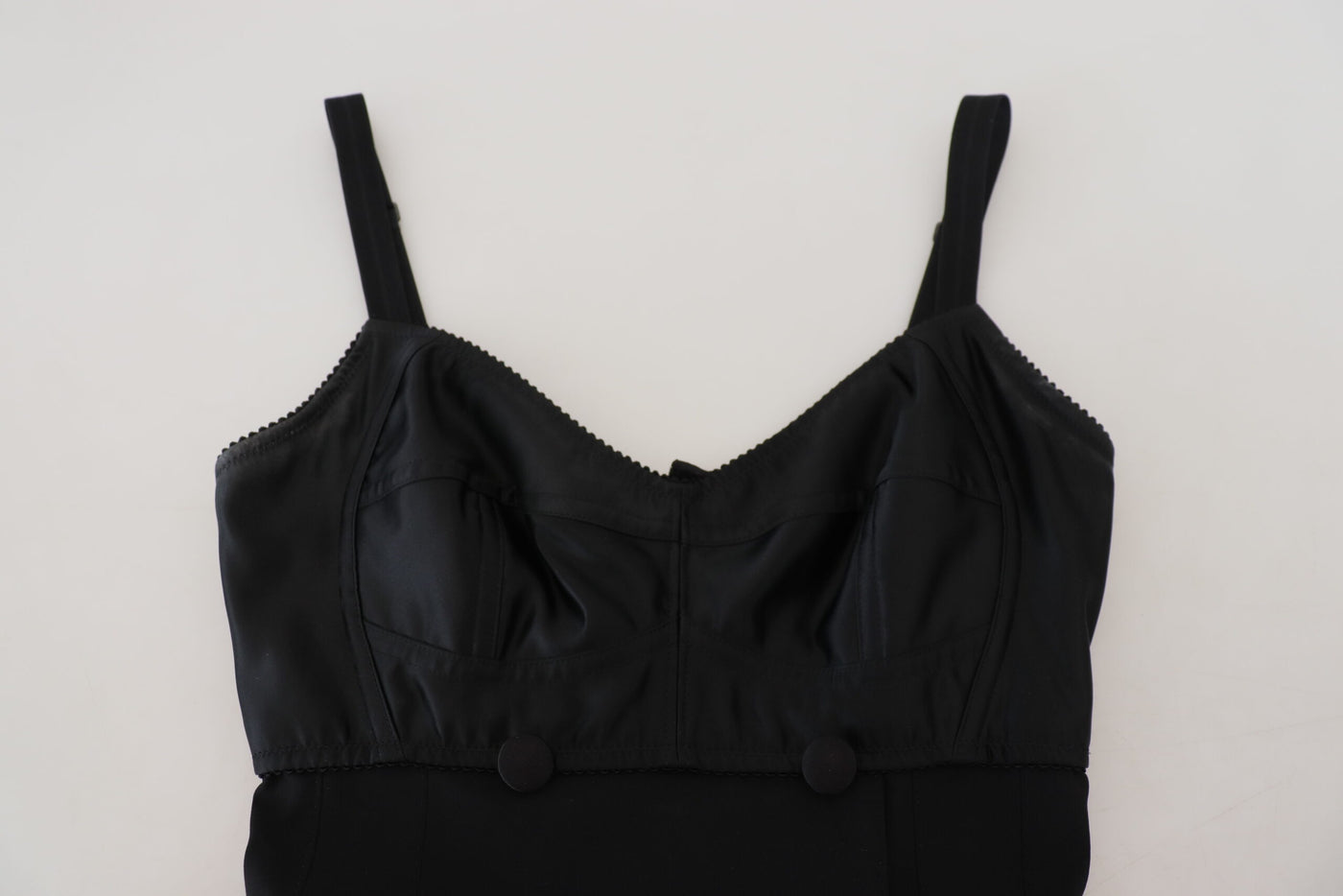 Dolce & Gabbana Schwarzes Stretch-Minikleid aus Wolle in Passform