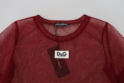 Dolce & Gabbana Kastanienbraunes zweilagiges Shift-Minikleid aus Nylon