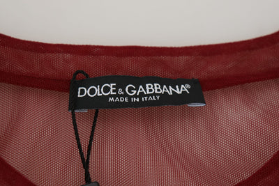 Dolce & Gabbana Kastanienbraunes zweilagiges Shift-Minikleid aus Nylon