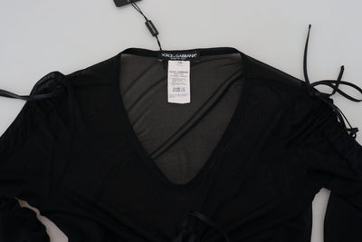 Dolce & Gabbana Schwarzes Viskose Bodycon Etuikleid Midikleid