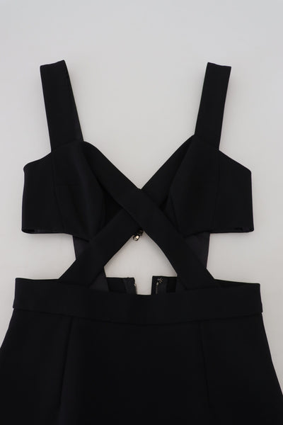 Dolce & Gabbana Schwarzes Viskose Bodycon Etuikleid Midikleid