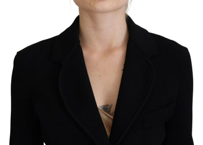 Dolce & Gabbana Schwarze Strickjacke mit Knöpfen Blazer Viskose Jacke