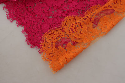 Dolce & Gabbana Rosa Orange Spitze Baumwolle Hohe Taille Shorts