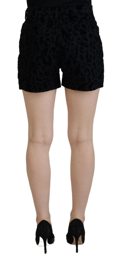 Dolce & Gabbana Schwarze Denim Baumwolle Stretch Hot Pants Shorts
