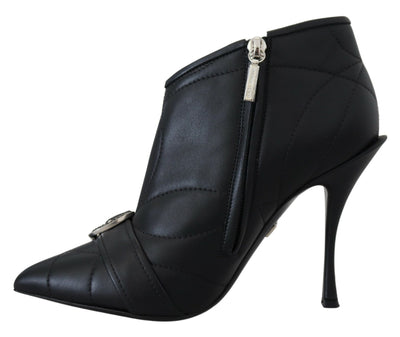 Dolce & Gabbana Schwarze Devotion Gesteppte Knöchelstiefel mit Schnalle Schuhe
