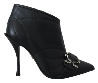 Dolce & Gabbana Schwarze Devotion Gesteppte Knöchelstiefel mit Schnalle Schuhe