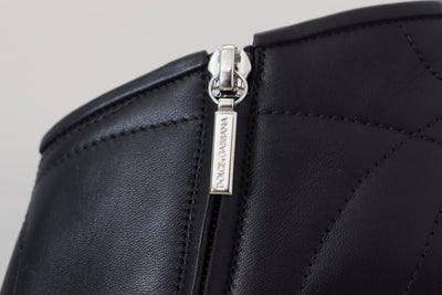 Dolce & Gabbana Schwarze Devotion Gesteppte Knöchelstiefel mit Schnalle Schuhe