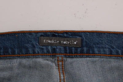 Frankie Morello Blaue Waschung Zerrissene Dunfermile Slim Fit Jeans