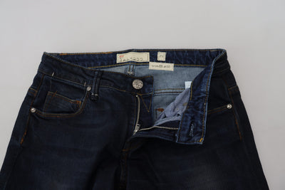 Acht Blaue Baumwolle Skinny niedrige Taille Frauen Casual Denim Jeans