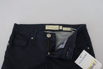 Acht Blaue Baumwolle Skinny niedrige Taille Frauen Casual Denim Jeans