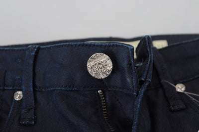 Acht Blaue Baumwolle Skinny niedrige Taille Frauen Casual Denim Jeans