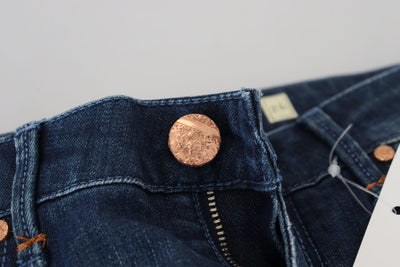Acht Blaue Baumwolle Slim Fit Damen Casual Denim Jeans
