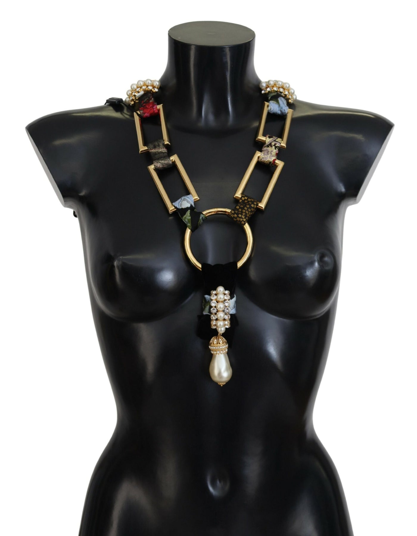 Dolce & Gabbana Gold Messing Sizilien Kristall Robe Statement Halskette