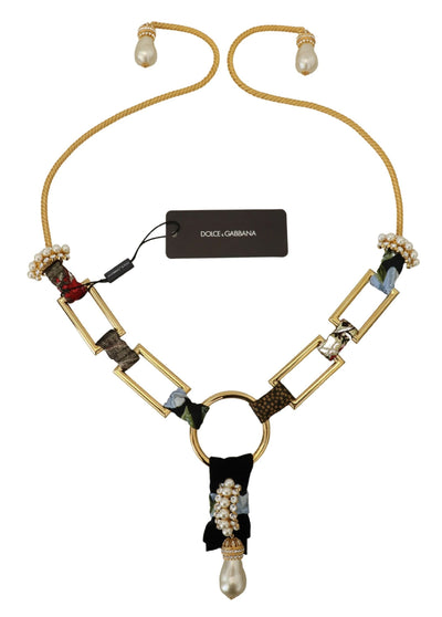 Dolce & Gabbana Gold Messing Sizilien Kristall Robe Statement Halskette