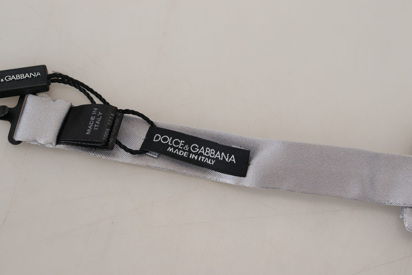 Dolce & Gabbana Graue Seide Verstellbare Männer Hals Papillon Fliege