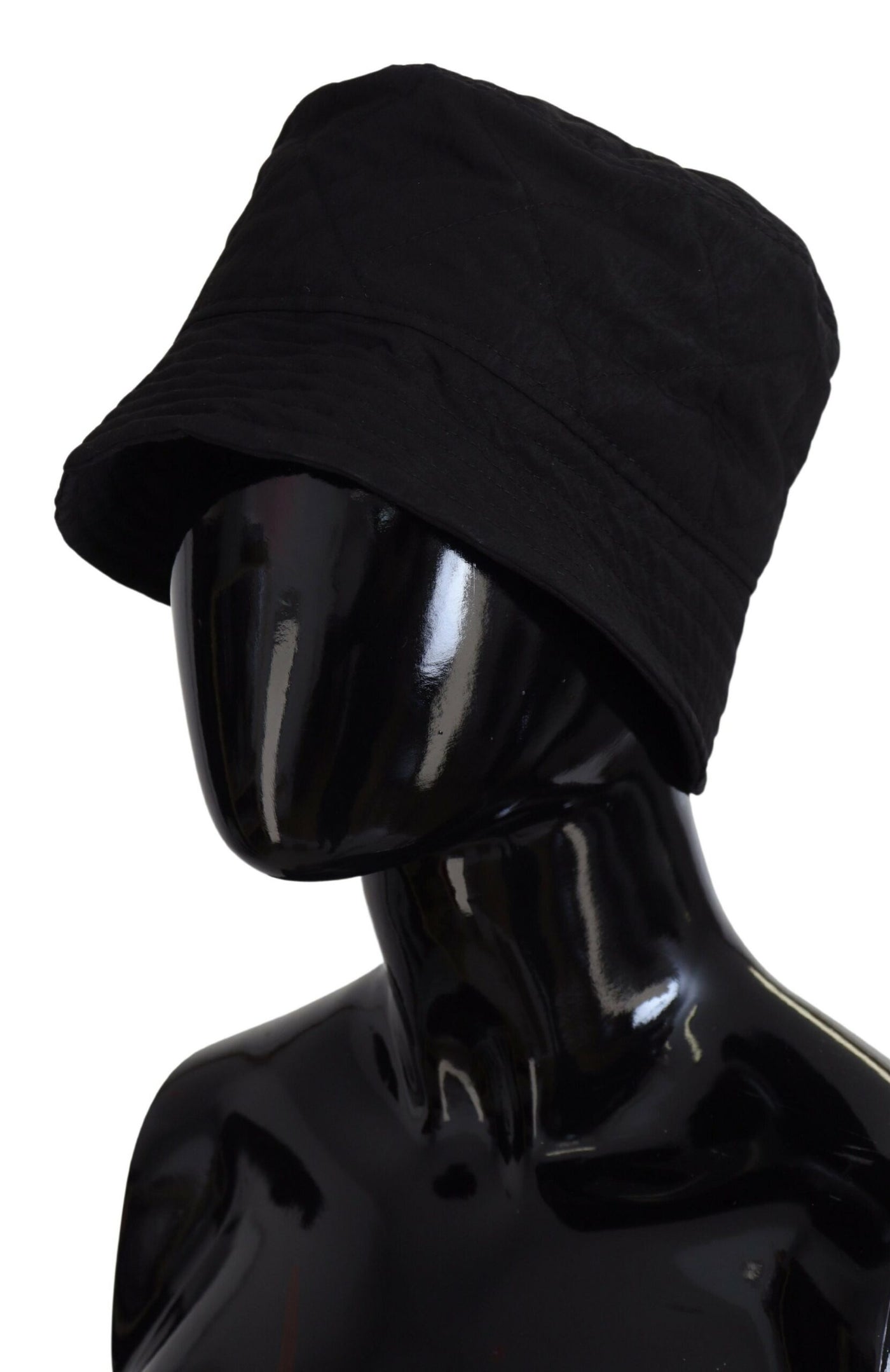 Dolce & Gabbana Schwarzes Nylon Frauen Eimer Kappe Hut