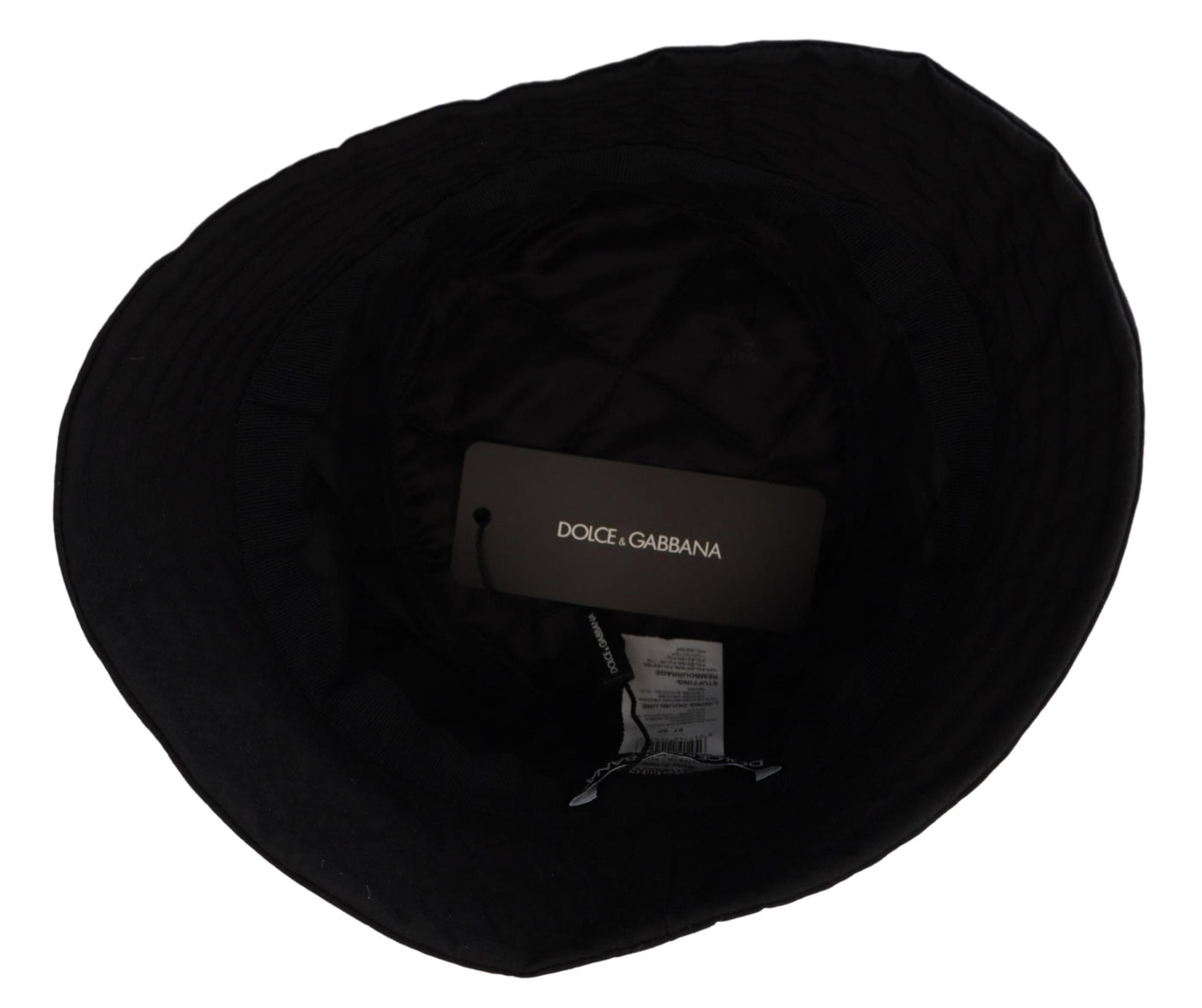 Dolce & Gabbana Schwarzes Nylon Frauen Eimer Kappe Hut