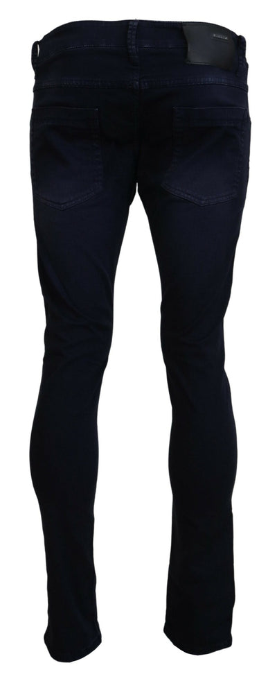 Acht Blaue Baumwolle Tapered Slim Fit Herren Casual Denim Jeans